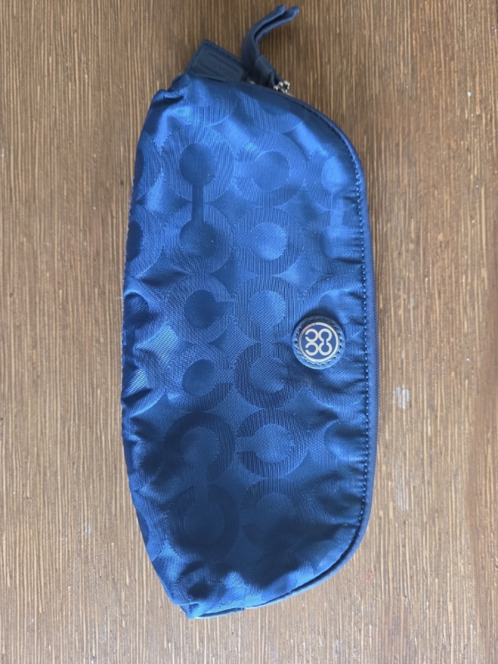 Coach Y2K Navy Blue Julia Nylon Optic Signature Cosmetic Brush Case